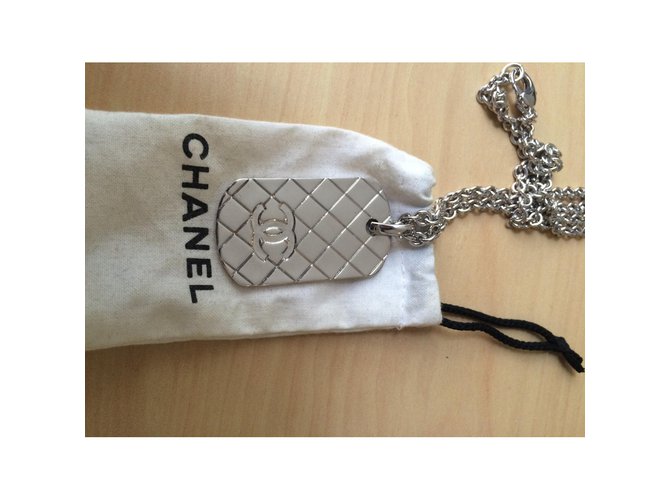 Chanel Necklaces Silvery  ref.56819