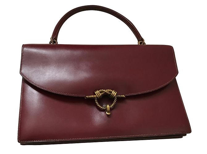 Hermès Cordeliere Handtasche dunkelrot Leder Bordeaux
