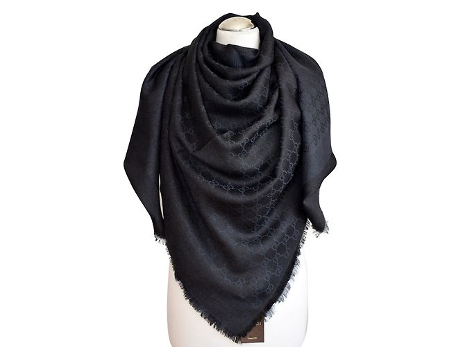 SCIARPA GGWEB GUCCI NEW blu scuro nero