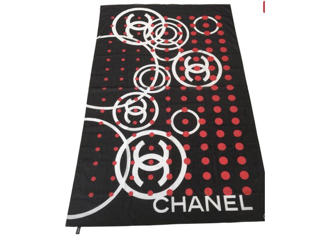 Chanel sciarpe Nero Cotone  ref.56968