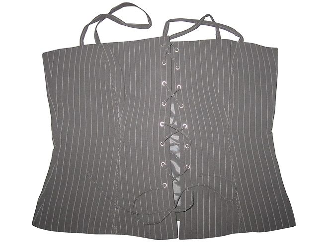 Cacharel Bustier Top Black Viscose Size 38