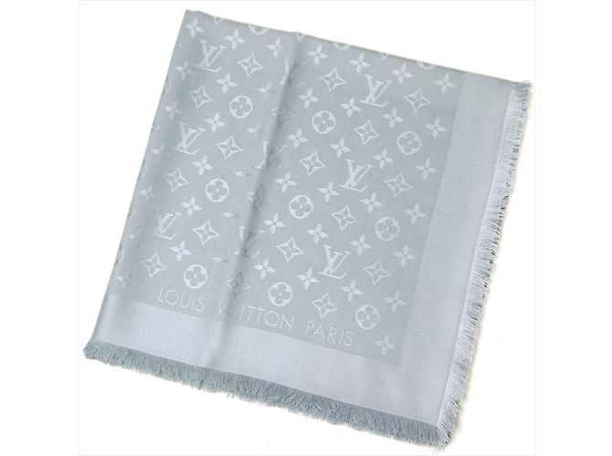 Louis Vuitton Sciarpa classica Monogram Grigio Seta
