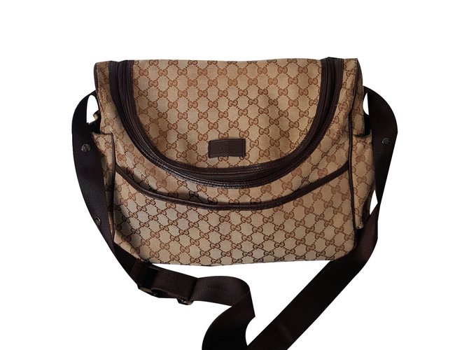 Gucci Travel bag Brown Cloth  ref.57014