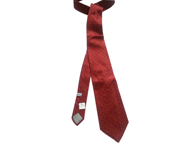 Christian Dior Ties Red Silk  ref.57028
