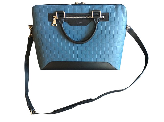 Louis Vuitton Bolsa da Avenue busienss Azul Couro  ref.57060