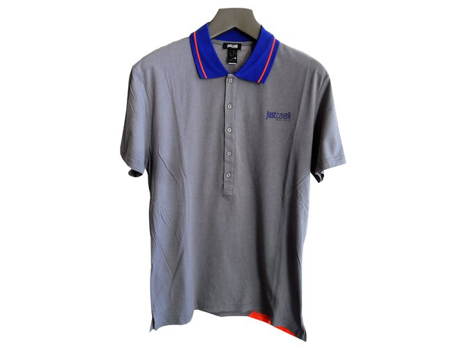 Camisa polo gris para hombre de Just Cavalli. Multicolor Algodón  ref.57061