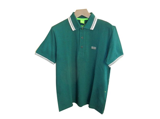 hugo boss green polo shirt