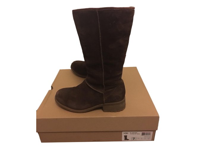 Ugg Boots Brown Leather  ref.57132