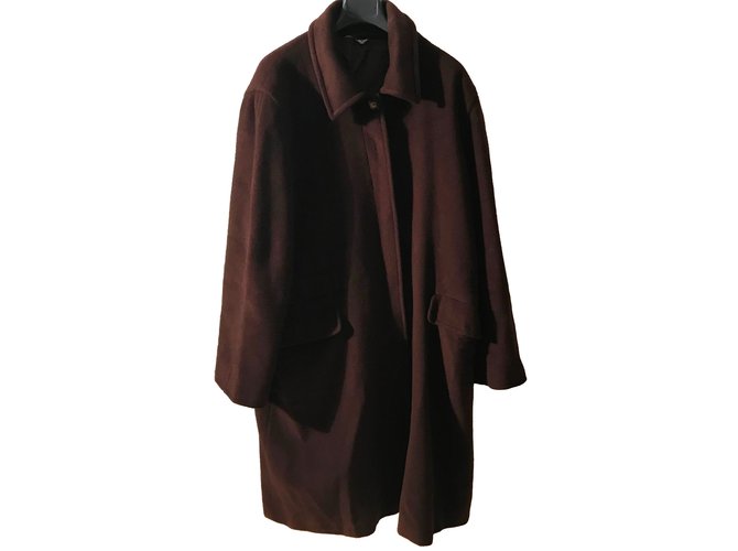 Marina Rinaldi Coats, Outerwear Dark brown Cashmere Wool  ref.57157
