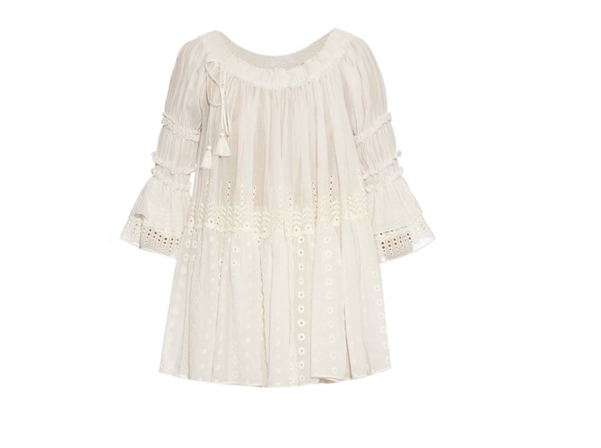 Chloé Top Bianco Cotone  ref.57213