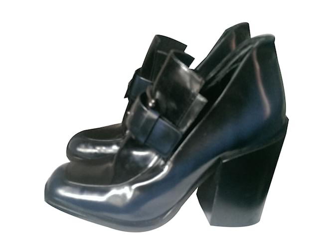 Jil Sander Ankle Boots Black Blue Leather  ref.57233
