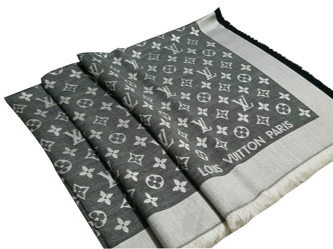 Louis Vuitton Sciarpa classica Monogram Nero Seta