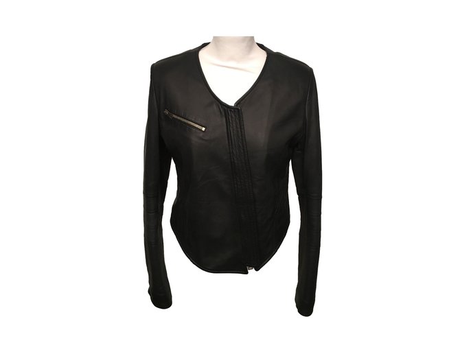 Flavio Castellani Biker Jacket Black Leather  ref.57279