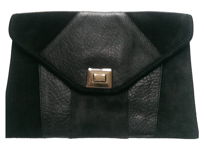 SéZane Clutch bags Black Leather Deerskin  ref.57295