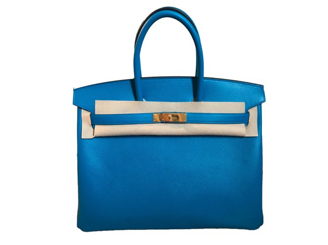 Hermès Birkin 35 Azul Couro  ref.57303