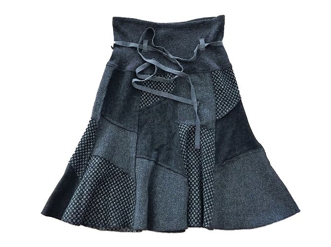Falda Sonia By Sonia Rykiel de lana gris con estampado