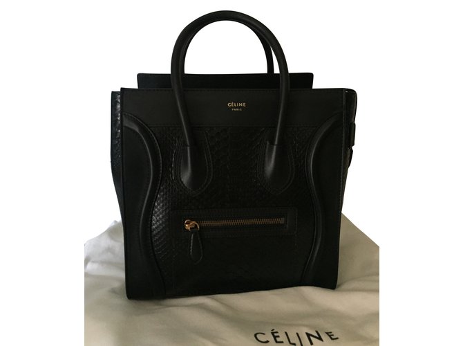 Céline Micro luggage Cuirs exotiques Noir  ref.57447