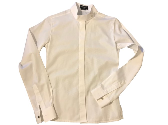 Hermès Hermes-Shirt Weiß Baumwolle  ref.57522