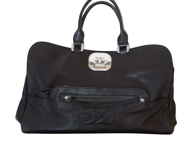 Bolsa de mão Longchamp Gatsby em couro preto