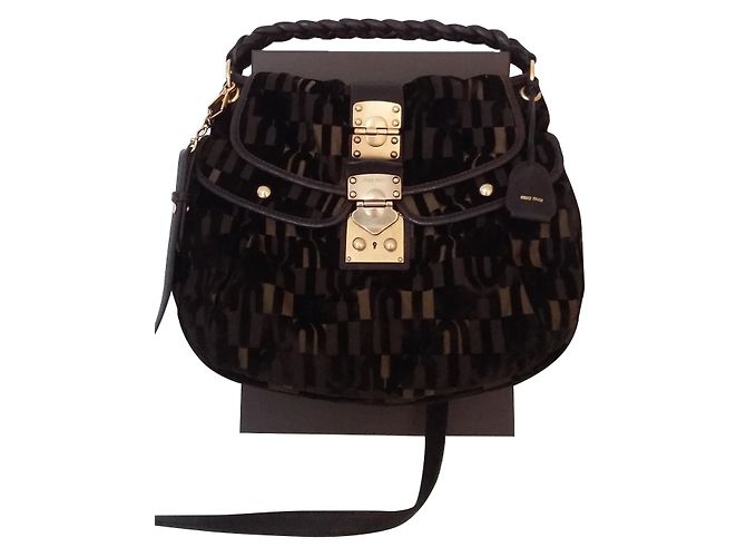 Borsa a mano Miu Miu in pelle e velluto Multicolore