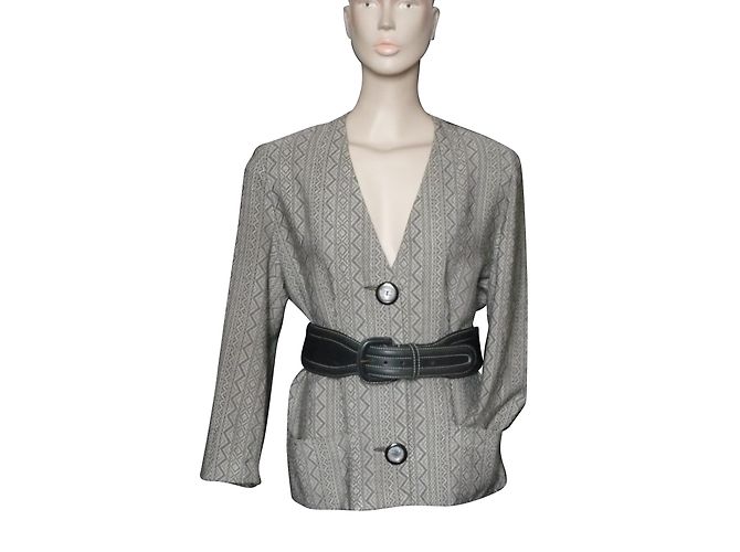 Chaqueta de seda Jean Louis Scherrer con motivos geométricos XL