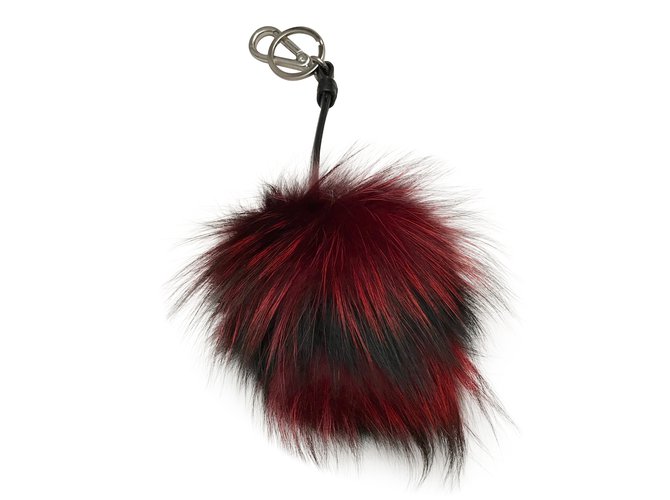 Pinko Bag charms Black Red Fur  ref.57570