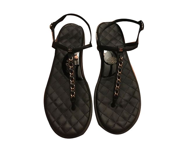 Chanel sandali Nero Pelle