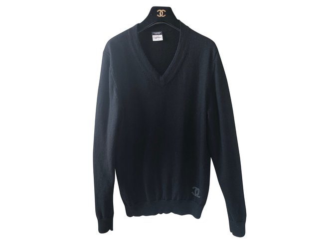 Chanel Sweaters Black Wool  ref.57726