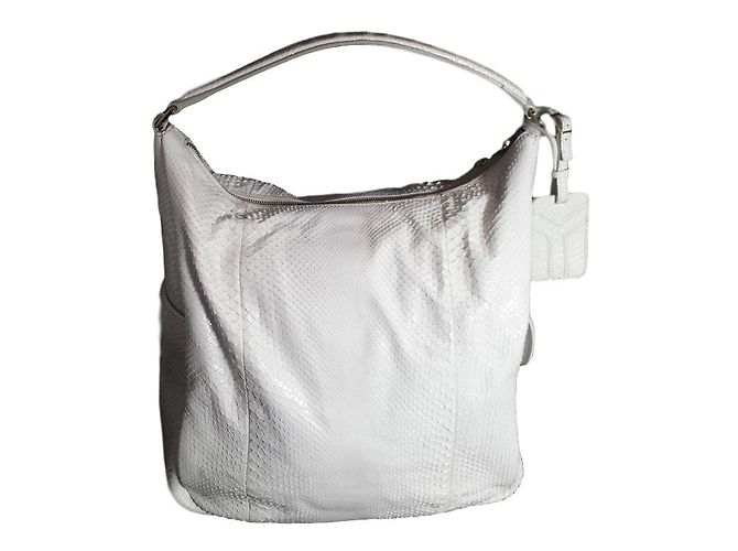 Sac à main Yves Saint Laurent Multy en python blanc 