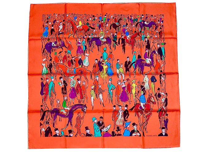 Hermès Paddock Naranja Seda