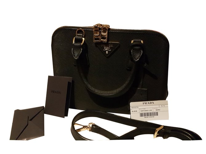 Prada Handbags Black Leather  ref.57921