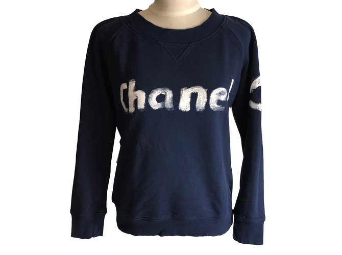 Chanel Knitwear Navy blue Cotton  ref.57926