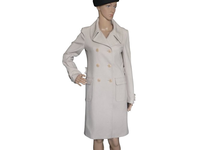 Comptoir Des Cotonniers Coats, Outerwear Beige Wool  ref.57995