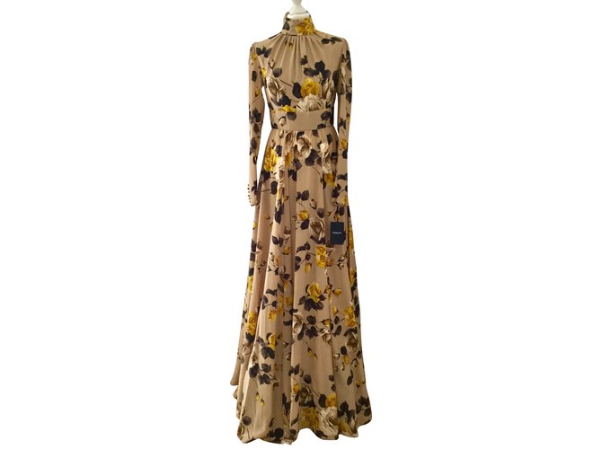 Rochas Dresses Beige Silk  ref.57997
