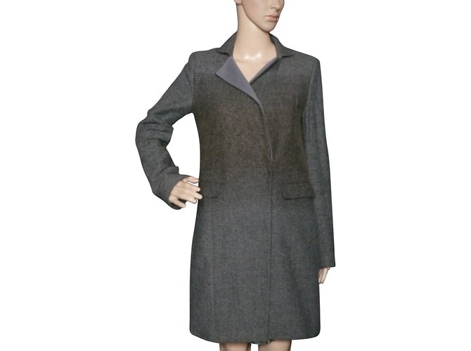 Patrizia Pepe Coats, Outerwear Grey Wool  ref.58028