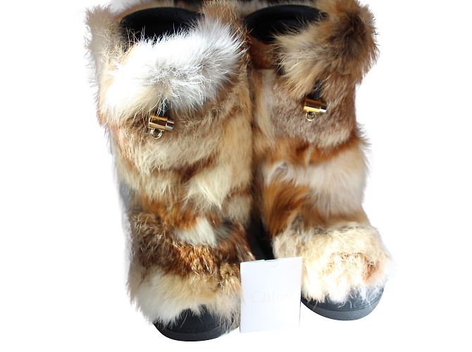 Chloé Botas Beige Zorro