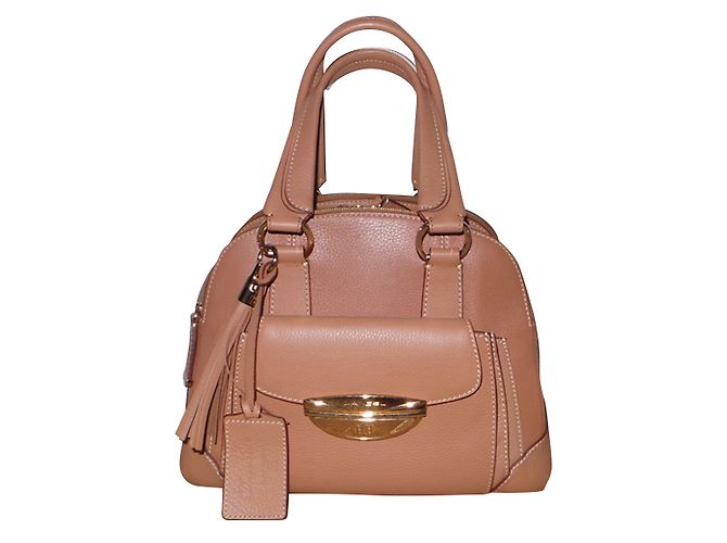 Lancel ADJANI Bolsa de mão em couro caramelo