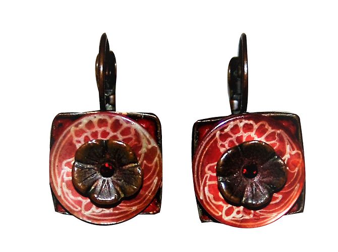 Satellite Boucles d'oreilles Bordeaux