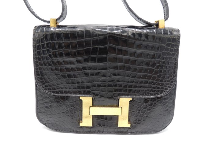 Hermès Black Crocodile Constance Exotic leather  ref.58153