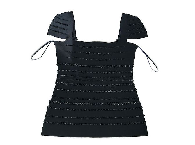 Top preto Herve Leger com incrustações Swarovski XS