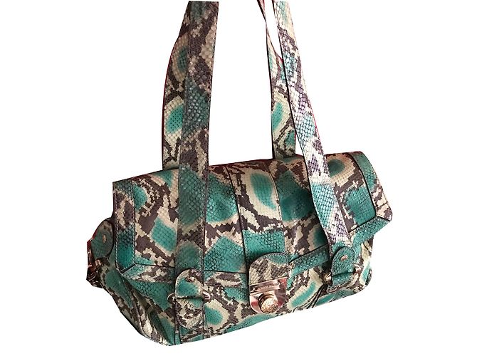 Anne Klein grüne Lederhandtasche