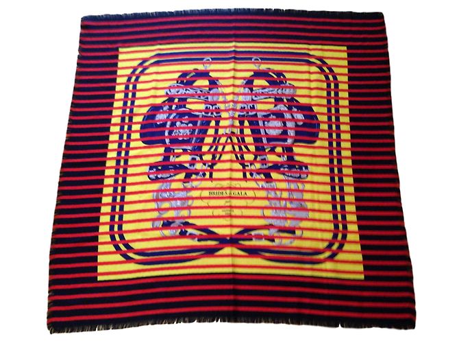 Hermès Brides of Gala Cashmere and Silk Square Scarf Multiple colors