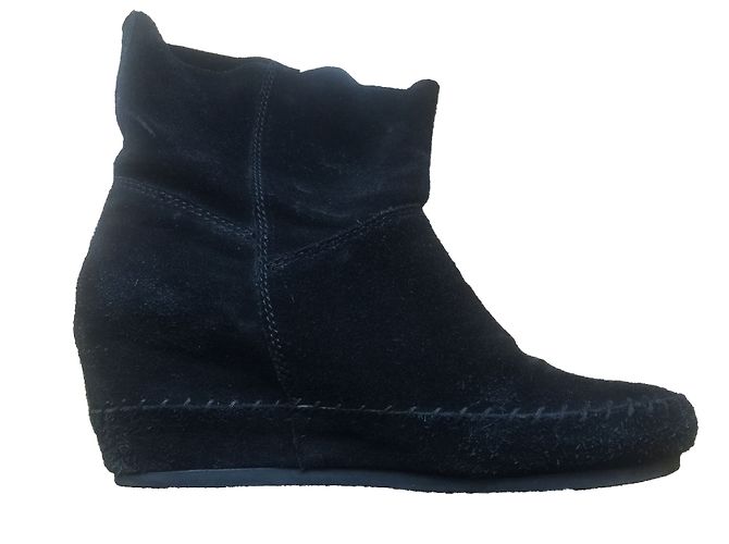 Ash Ankle Boots Black Deerskin 38