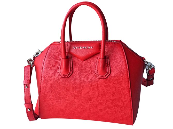 Givenchy Mini Antigona Red Leather  ref.58333