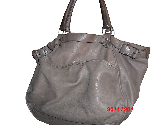 Sac à main Vanessa Bruno LUNE en cuir gris
