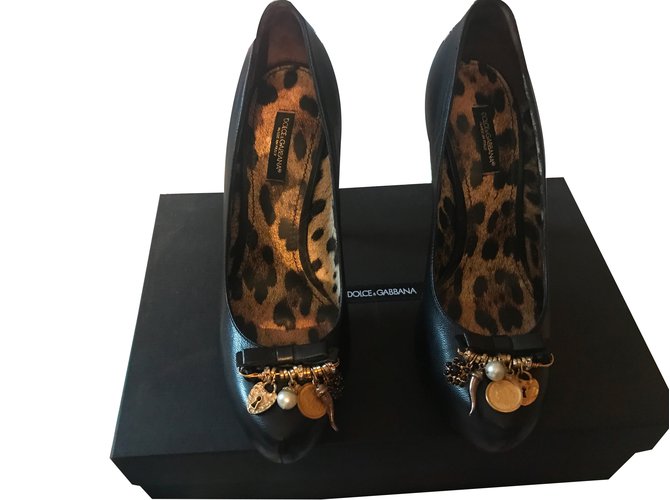 Dolce & Gabbana Heels Black Leather  ref.58359