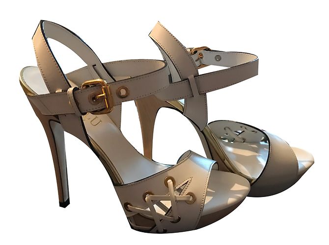 Sandali con platform in pelle bianca Loriblu Bianco