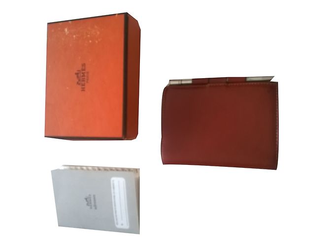 Hermès Agenda Cover Orange Leather with Silver Pen