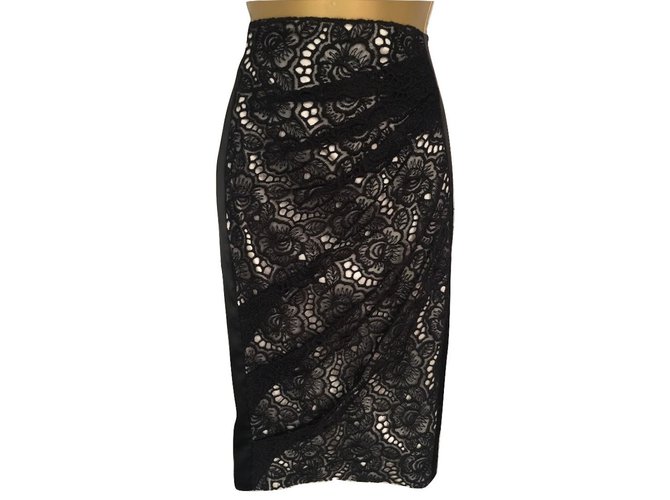 Karen Millen Skirts Black Wool Polyamide Acrylic  ref.58496