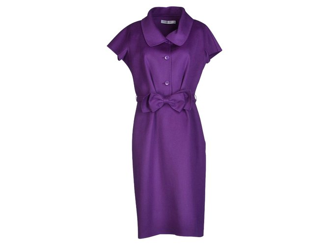 Christian Dior Dior purple bow cashmere dress  ref.58550